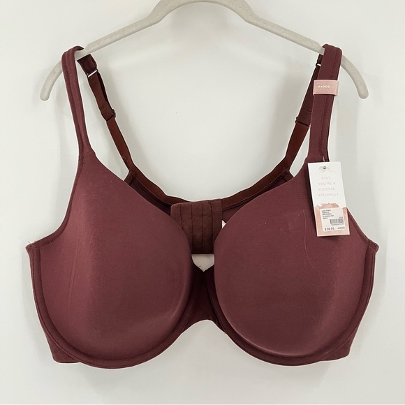NWT Cacique 44DDD Bra Lightly Lined t-shirt 0672 Balconette Brown red - Picture 1 of 9